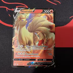Pokemon TCG Ninetales V 026/192 SWSH02: Rebel Clash LP - Image 1