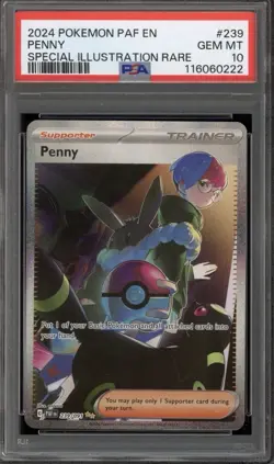Pokemon Penny Paldean Fates Special Illustration Rare #239 PSA 10 Gem Mint - Image 1