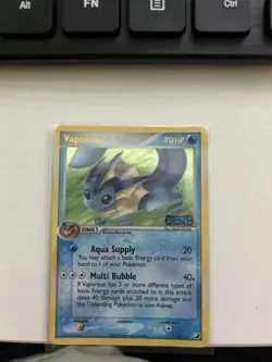 Pokemon TCG Vaporeon 19/115 Unseen Forces Holo 70 HP Aqua Supply Multi Bubble - Image 1