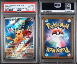 2022 POKEMON JAPANESE SV PROMO SCARLET & VIOLET PRE-ORDER #001 PIKACHU PSA 10 - Image 3