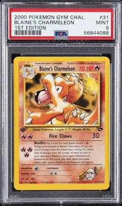 2000 POKEMON GYM CHALLENGE 1ST EDITION #31 BLAINE'S CHARMELEON PSA 9 - Image 1