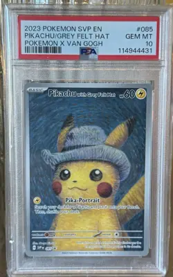 Pokemon Pikachu with Grey Felt Hat Promo PSA 10 English 2023 SVP 085 - Image 1