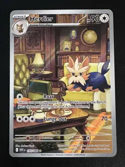 Herdier 155/086 Pokemon White Flare Illustration Rare Full Art Holo NM - Image 1