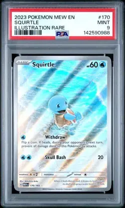 PSA 9 Squirtle 170/165 Pokemon Scarlet Violet 151 Illustration Rare MEW EN-151 - Image 1