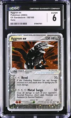 Pokemon Aggron Ex 95/100 EX Sandstorm Holo Ultra Rare CGC 6 (STRONG) - Image 1