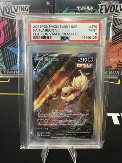 Pokemon Flareon V SWSH179 Full Art Promo Single Strike Holo SWSH PSA 9 - Image 1
