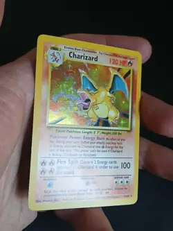 1999 Pokemon Game Base Set Charizard 4/102 Holo Foil Rare Unlimited WOTC LP/MP - Image 3