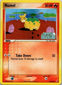 Numel 59/100 Crystal Guardians Reverse Holo Pokemon TCG LP - Image 1