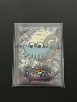 MINT Pokemon Topps Chrome #138 Omanyte Silver Foil Card - Image 1