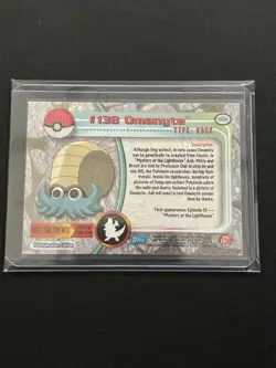 MINT Pokemon Topps Chrome #138 Omanyte Silver Foil Card - Image 2