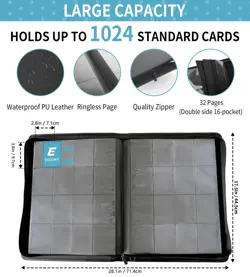 1000+ Pockets Trading Card Binder, 16 Pocket Side Loading Card Holder Album f... - Image 2