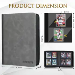 Top Loader Binder - 4 Slot Trading Cards Collection Album with Sleeves - Hold... - Image 2