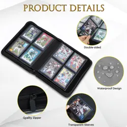 Top Loader Binder - 4 Slot Trading Cards Collection Album with Sleeves - Hold... - Image 3