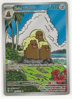 Pokemon TCG Alolan Dugtrio Card 208/191 Surging Sparks Illustration Rare NM - Image 1