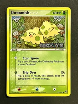 Shroomish Reverse Holo 72/107 2005 Pokemon EX Deoxys Stamped Vintage TCG Card - Image 1