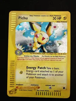 Pokemon TCG Vintage Pichu Holo Rare Expedition Card 22/165 MP - Image 1