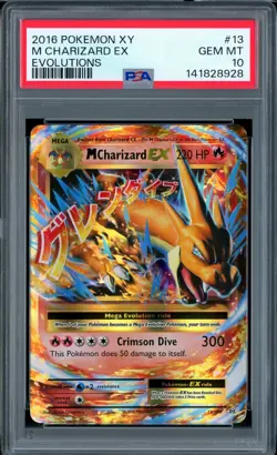PSA 10 M Charizard EX 13/108 X&Y Evolutions 2016 Pokemon Card - Image 1