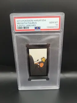 2013 POKEMON HANAFUDA KANTO JANUARY MEOWTH/TAUROS PSA 10 - Image 1