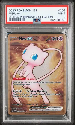 Mew EX 205/165 151 Ultra-premium Collection Pokemon PSA 9 Metal - Image 1