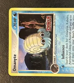 Pokemon TCG Omanyte 56/108 EX Power Keepers Reverse Holo Stamped - Image 2