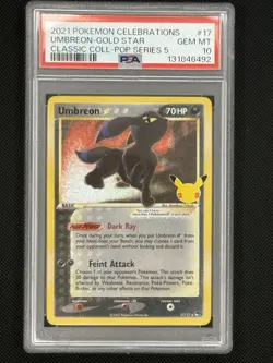 Umbreon Gold Star Celebrations Classic Collection #17 PSA 10 English Pokemon - Image 3