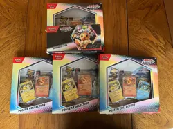 SEALED Lot of (4) Pokemon Prismatic Evolutions Poster Collection + Surprise box - Image 1