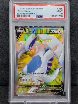 Lugia V 185/195 Full Art 2022 Pokemon SWSH Silver Tempest PSA 9 Mint - Image 1