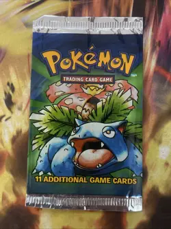 Pokemon TCG Base Set Empty Booster Pack Wrapper Venusaur - Image 1