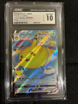FLYING PIKACHU VMAX GEM MINT 10 POKEMON 2021 CELEBRATIONS 007/025 HOLO CGC10 - Image 1