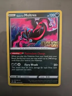 Pokemon Galarian Moltres SWSH125 Evolving Skies Prerelease Promo Holo NM - Image 2