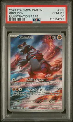 Pokemon Paradox Rift Groudon 199/182 PSA 10 GEM MINT - Image 1