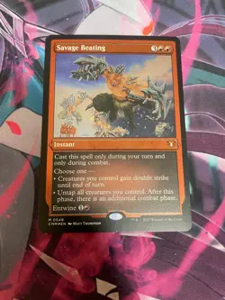 MTG - SAVAGE BEATING - MYTHIC - NM - FOIL ETCHED - CMM - Image 1