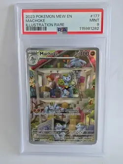 2023 POKEMON MEW EN-151 ILLUSTRATION RARE #177 MACHOKE PSA 9 - Image 1