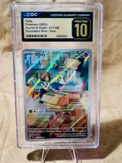 POKEMON CGC Pristine 10 Ralts 211/198 Scarlet & Violet IR Holo 🤩POP 10 PRISTINE - Image 1