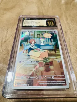 POKEMON CGC Pristine 10 Ralts 211/198 Scarlet & Violet IR Holo 🤩POP 10 PRISTINE - Image 3