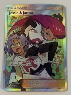 Pokemon Jesse & James Full Art Trainer Sun And Moon Hidden Fates 68/68 LP - Image 1