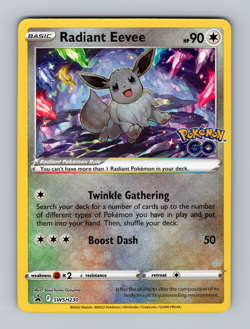 Radiant Eevee SWSH230 Near Mint Sword & Shield Promo Holo NM Pokemon 2022 - Image 1