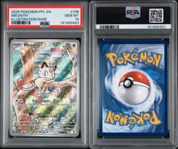 2025 POKEMON PFL EN-PHANTASMAL FLAMES ILLUSTRATION RARE #106 MEOWTH PSA 10 - Image 1