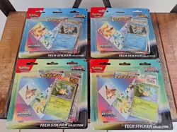 4 Pokemon TCG Prismatic Evolutions Tech Sticker Collection Glaceon & Leafon - Image 1