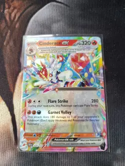 Pokemon TCG Stellar Crown Cinderace EX 28/142 Double Rare NM - Image 1