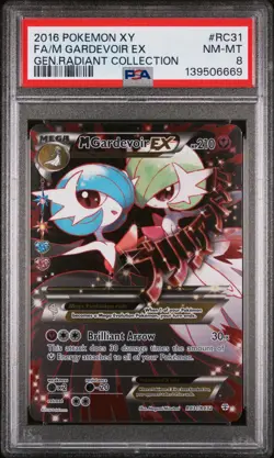 2016 POKEMON XY GENERATIONS RADIANT COLL #RC31 FULL ART/M GARDEVOIR EX PSA 8 - Image 1