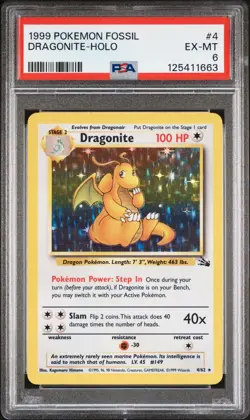 PSA 6 Pokemon Vintage Dragonite 4/62 Fossil Holo - Image 1