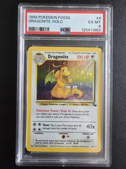 PSA 6 Pokemon Vintage Dragonite 4/62 Fossil Holo - Image 3