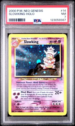 2000 POKEMON NEO GENESIS #14 SLOWKING-HOLO PSA 7 - Image 1