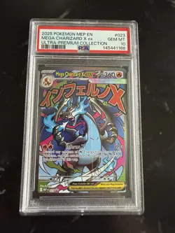 Pokemon Mega Charizard X ex EX Promo Holo #023 Me: Mega Evolution 2025 PSA 10 - Image 1