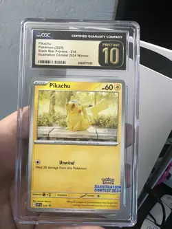 Pokemon Pikachu SVP 214 Black Star Promos Illustration Contest Winner CGC Prist… - Image 2