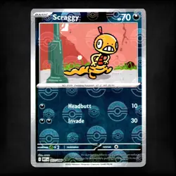 Scraggy (Poke Ball Pattern) 057/086 Sv: White Flare Holo Pokemon TCG NM - Image 1