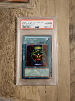 Yu-Gi-Oh PSA 10 Pot Of Greed SRL EUROPEAN - Image 1