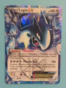 Pokemon Lugia EX Ultra Rare Plasma Storm 108/135 Holo 180HP TCG Card - Image 1