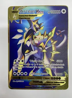Pokemon Arceus VMAX Gold Metal Gigantamax Card Nintendo English TCG 2021 - Image 1